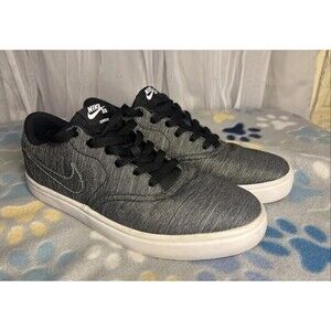 Nike SB Check Men’s Skateboarding Shoes in black/gray canvas, low-top style, 8
